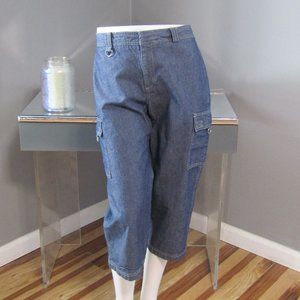 Dockers Chambray Blue Cargo Capris Size 6P